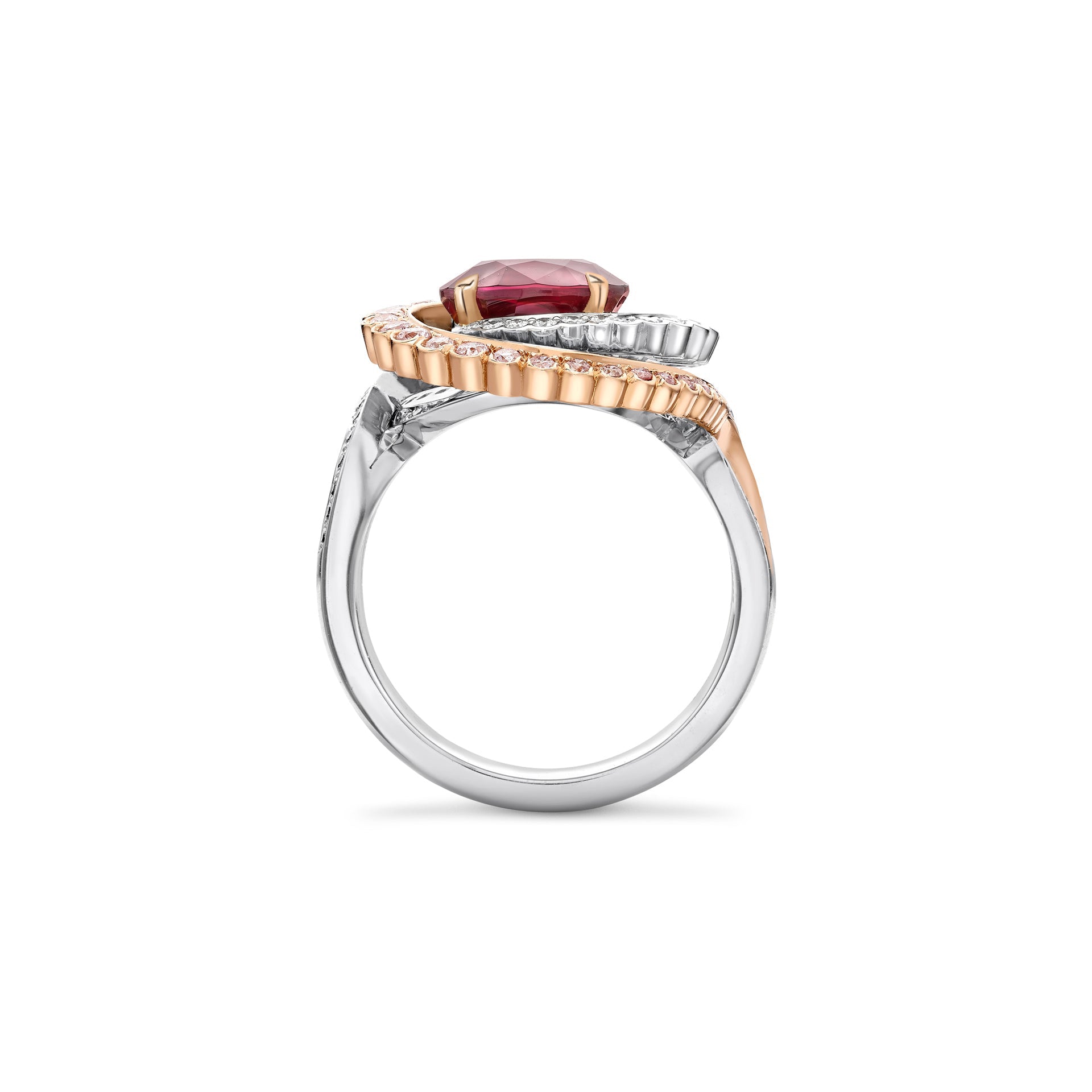 Monaco Oval Ruby and Pink Diamond Ring