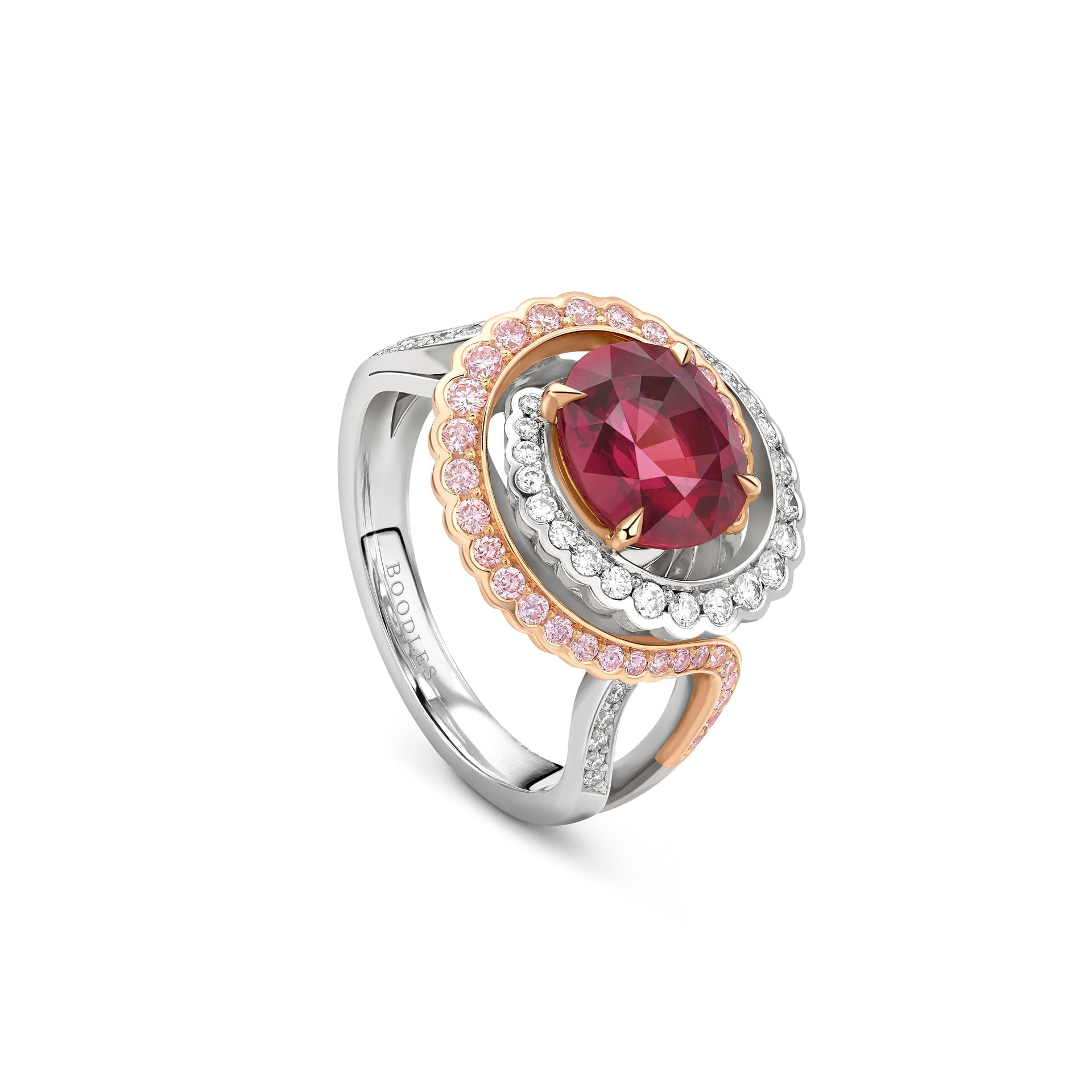 Monaco Oval Ruby and Pink Diamond Ring