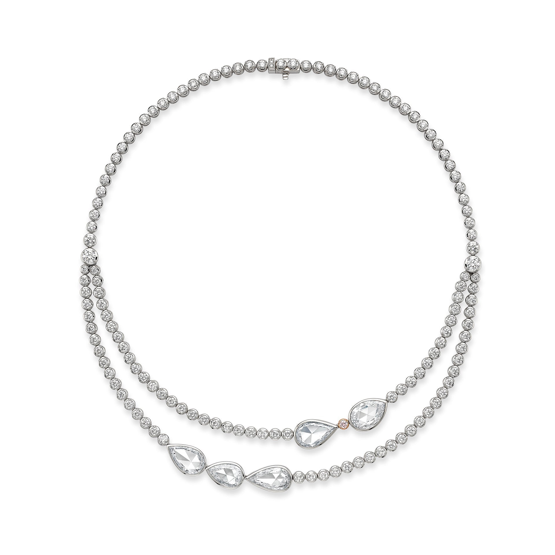 Classic Diamond Double Row Platinum Necklace | Boodles