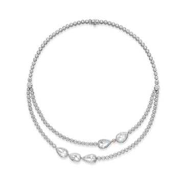 Classic Diamond Double Row Platinum Necklace