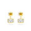 Florentine Ashoka and Yellow Diamond Yellow Gold Earrings