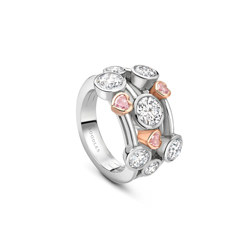 Raindance Pink Diamond Heart Platinum Ring