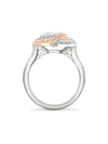 Pavilion Asscher Diamond and Pink Diamond Platinum Ring
