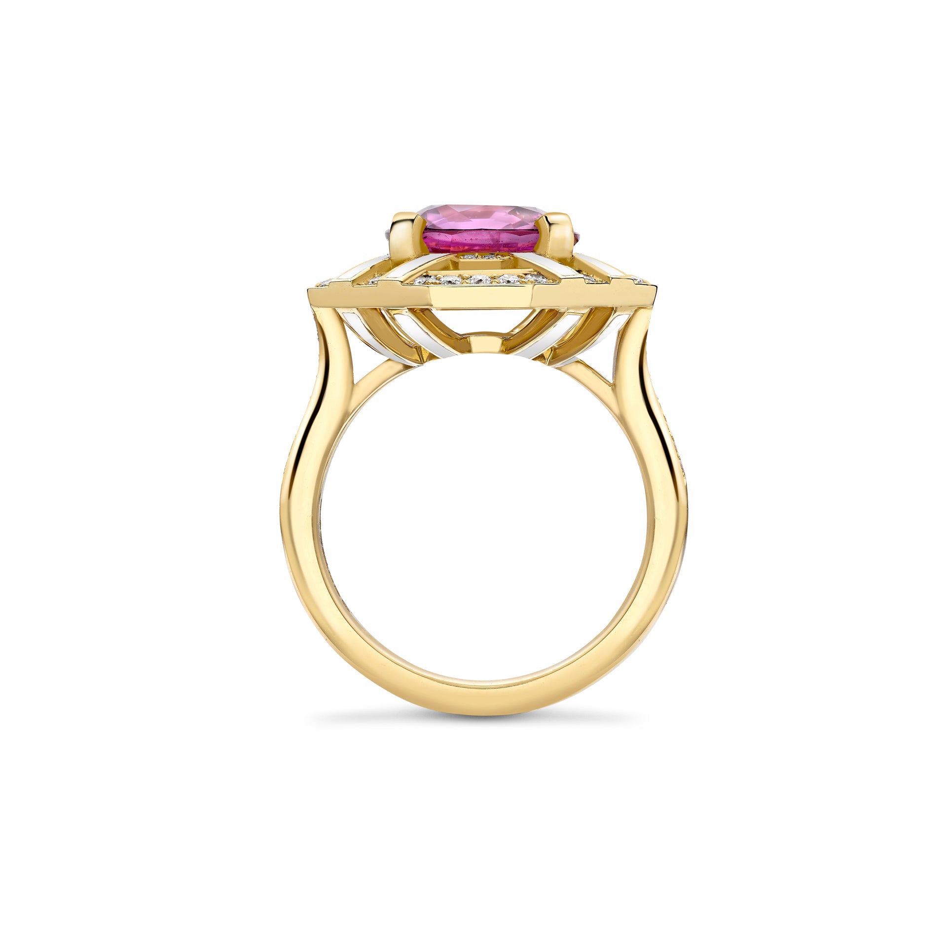 Fifth Avenue Pink Sapphire Yellow Gold Ring