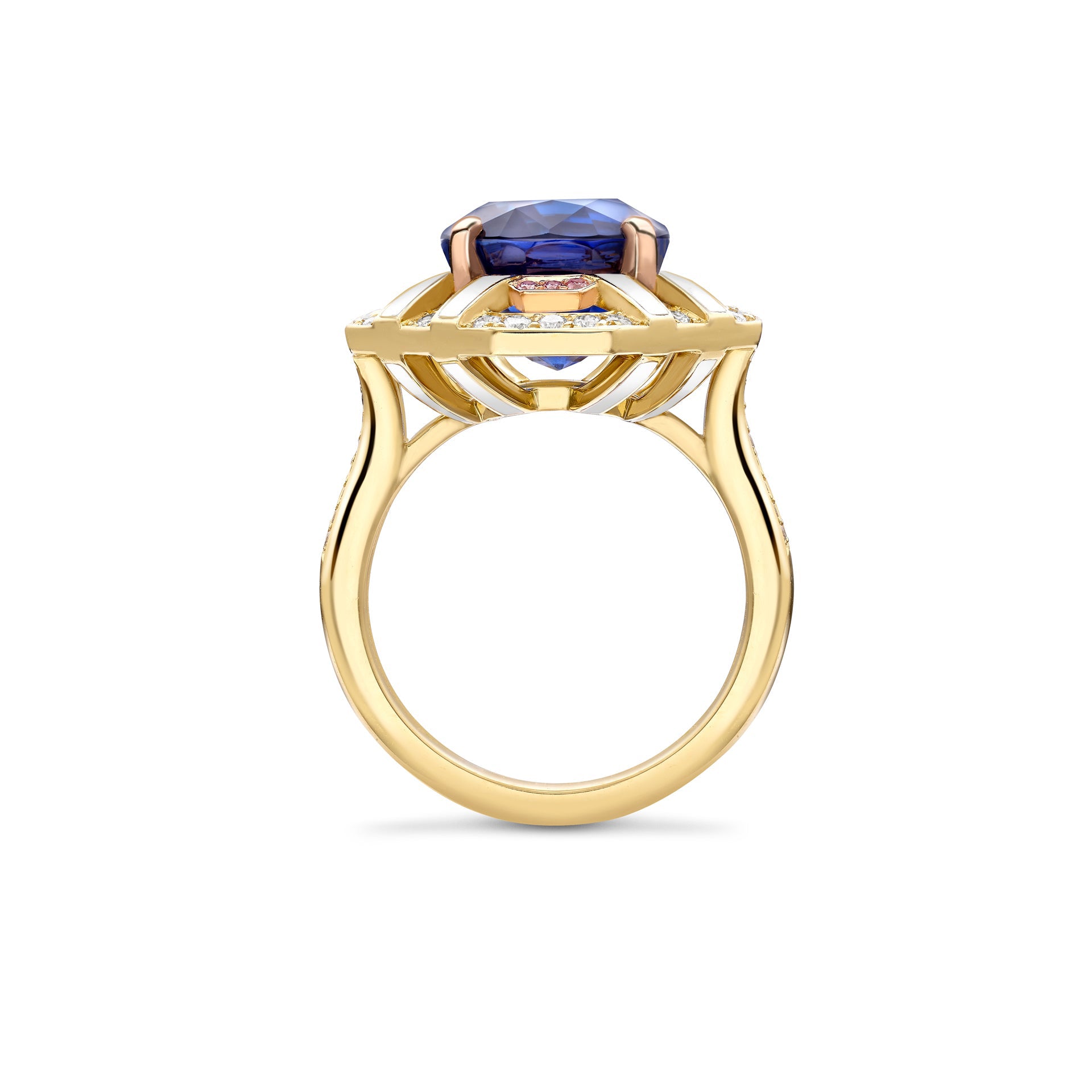Fifth Avenue Oval Sapphire Yellow Gold Ring