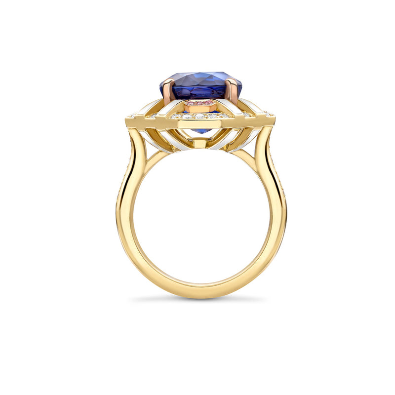 Fifth Avenue Oval Sapphire Yellow Gold Ring