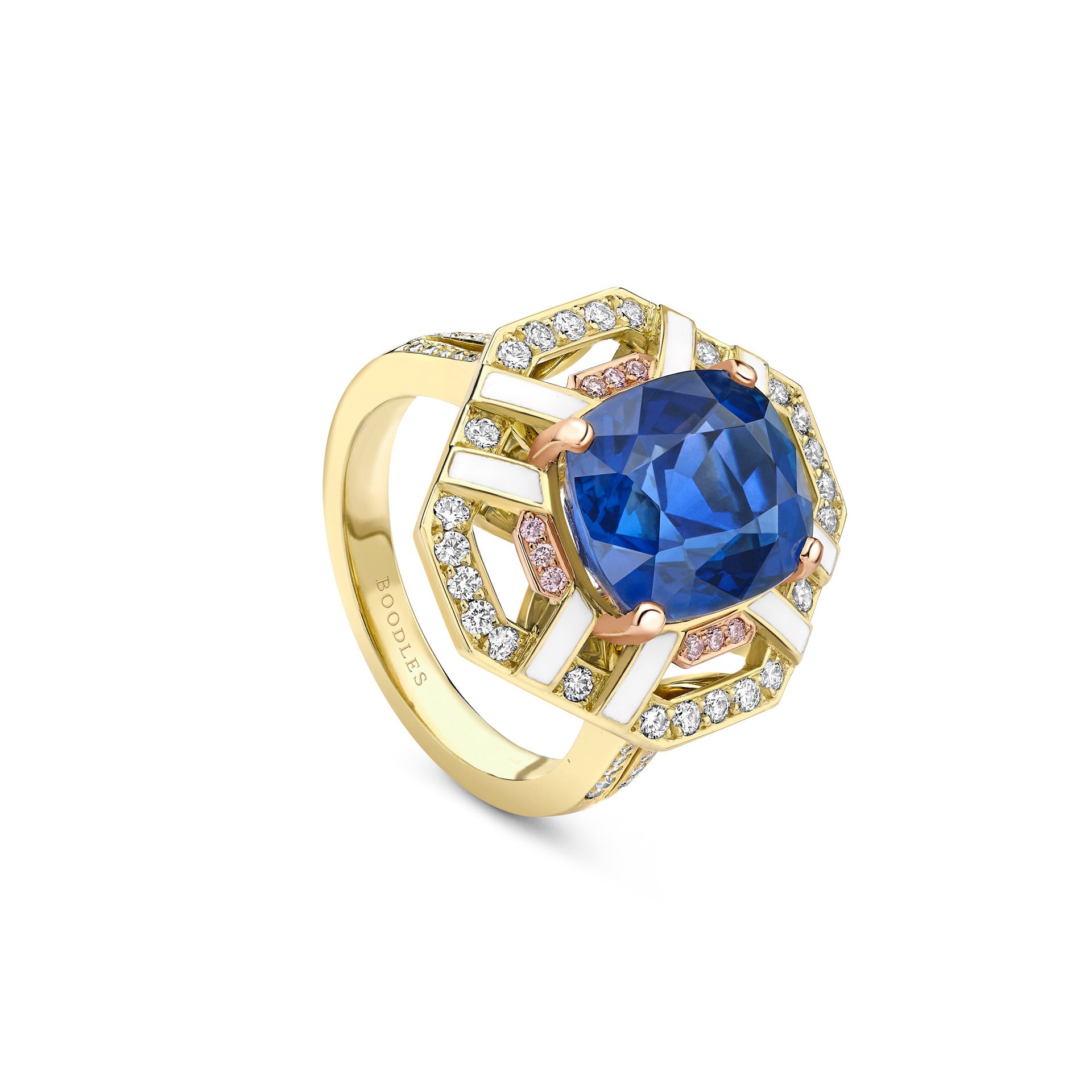 Fifth Avenue Cushion Sapphire Yellow Gold Ring