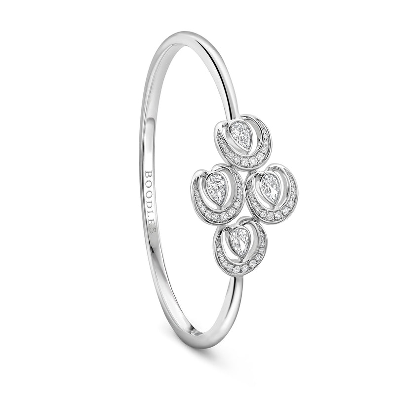 Lucky Platinum Diamond Horseshoe Bangle
