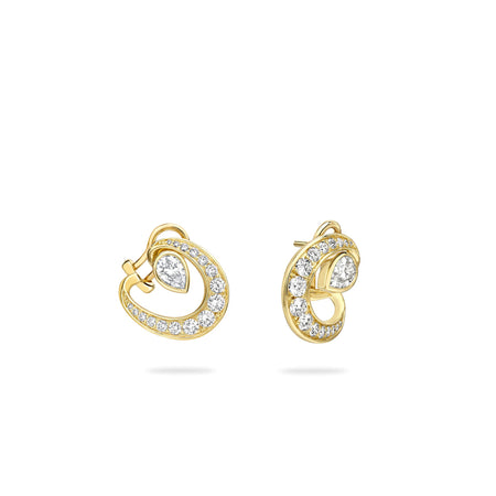 Lucky Yellow Gold Diamond Horseshoe Earrings | Boodles
