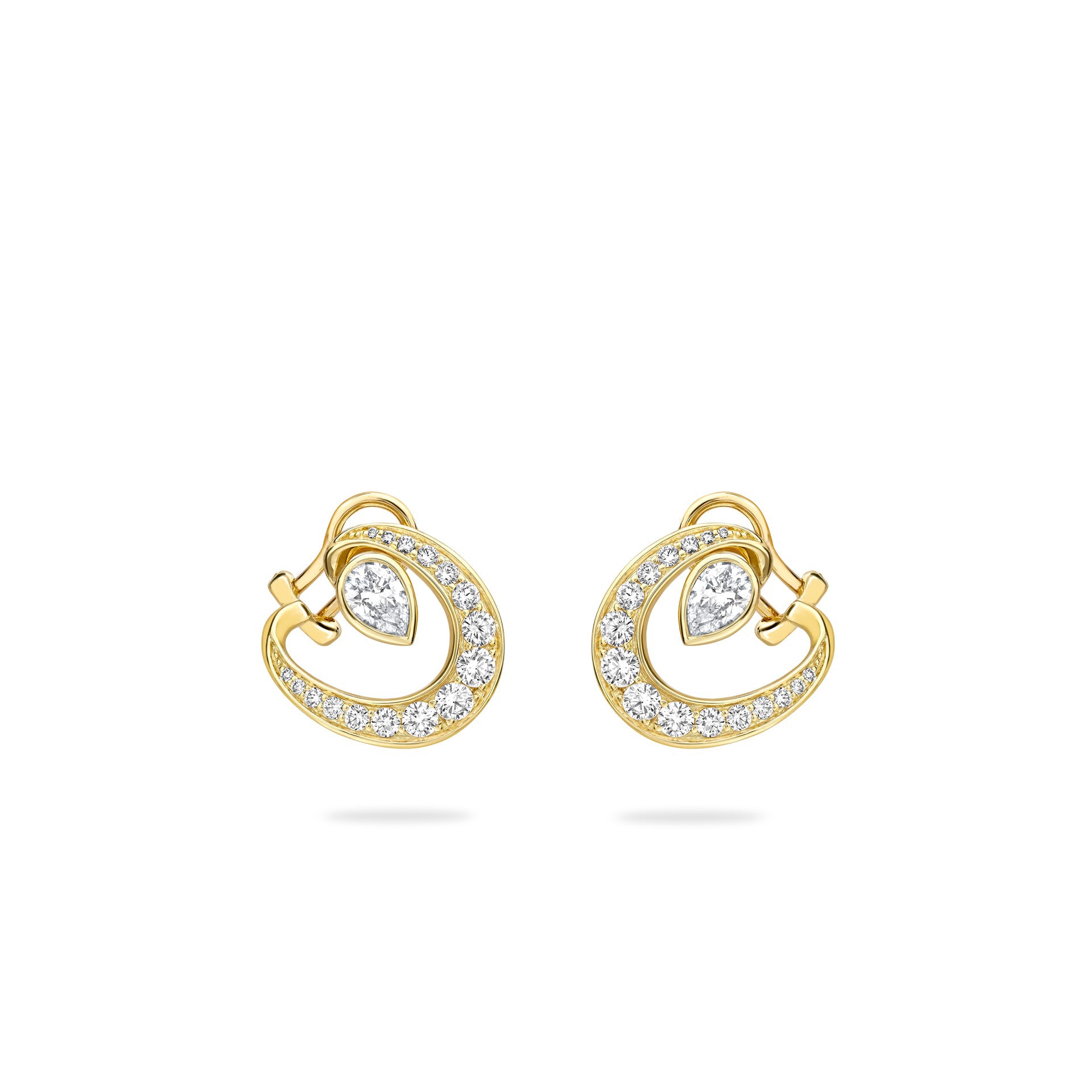 Lucky Yellow Gold Diamond Horseshoe Earrings | Boodles