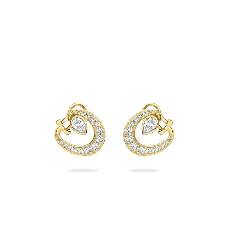 Lucky Yellow Gold Diamond Horseshoe Earrings | Boodles