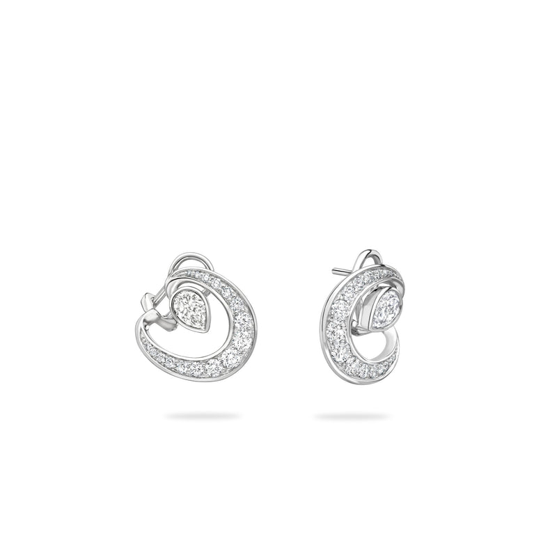 Lucky Platinum Diamond Horseshoe Earrings