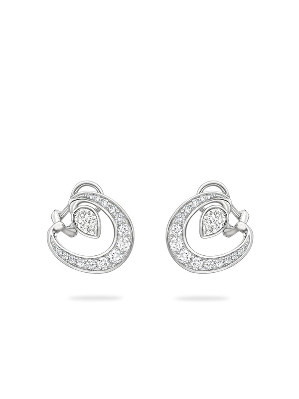 Lucky Platinum Diamond Horseshoe Earrings