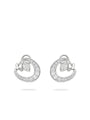 Lucky Platinum Diamond Horseshoe Earrings