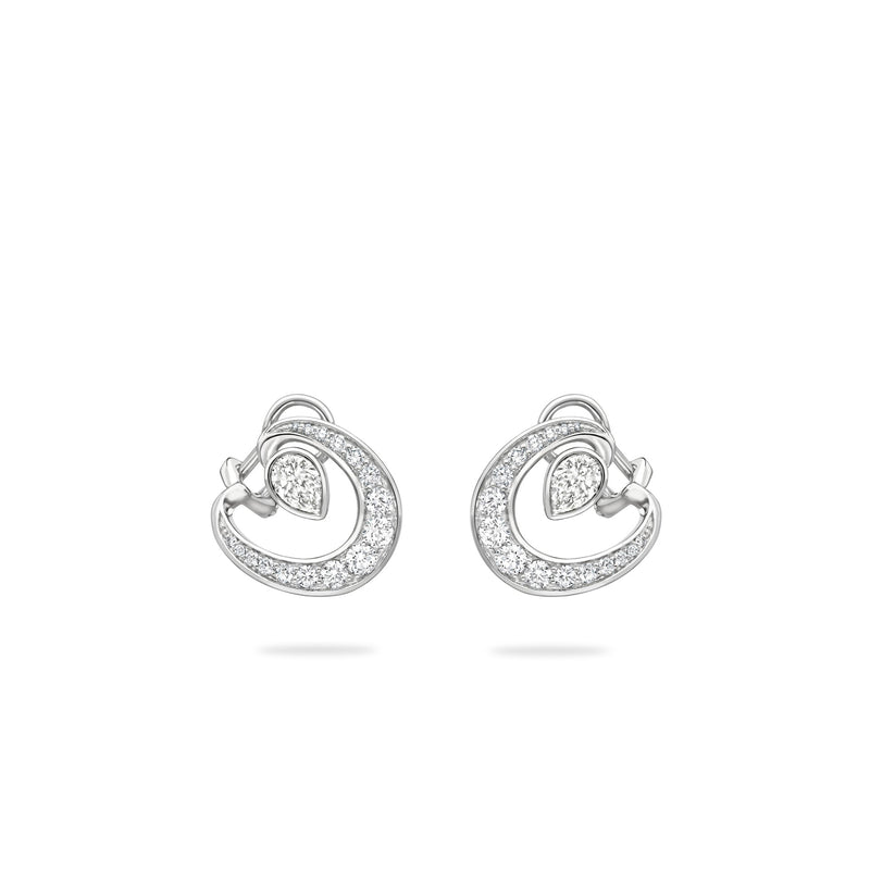 Lucky Platinum Diamond Horseshoe Earrings