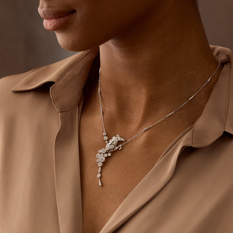 Lucky 'Gold Cup 100' Platinum Diamond Horse Pendant