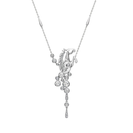 Lucky 'Gold Cup 100' Platinum Diamond Horse Pendant