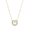 Lucky Yellow Gold Diamond Horseshoe Pendant