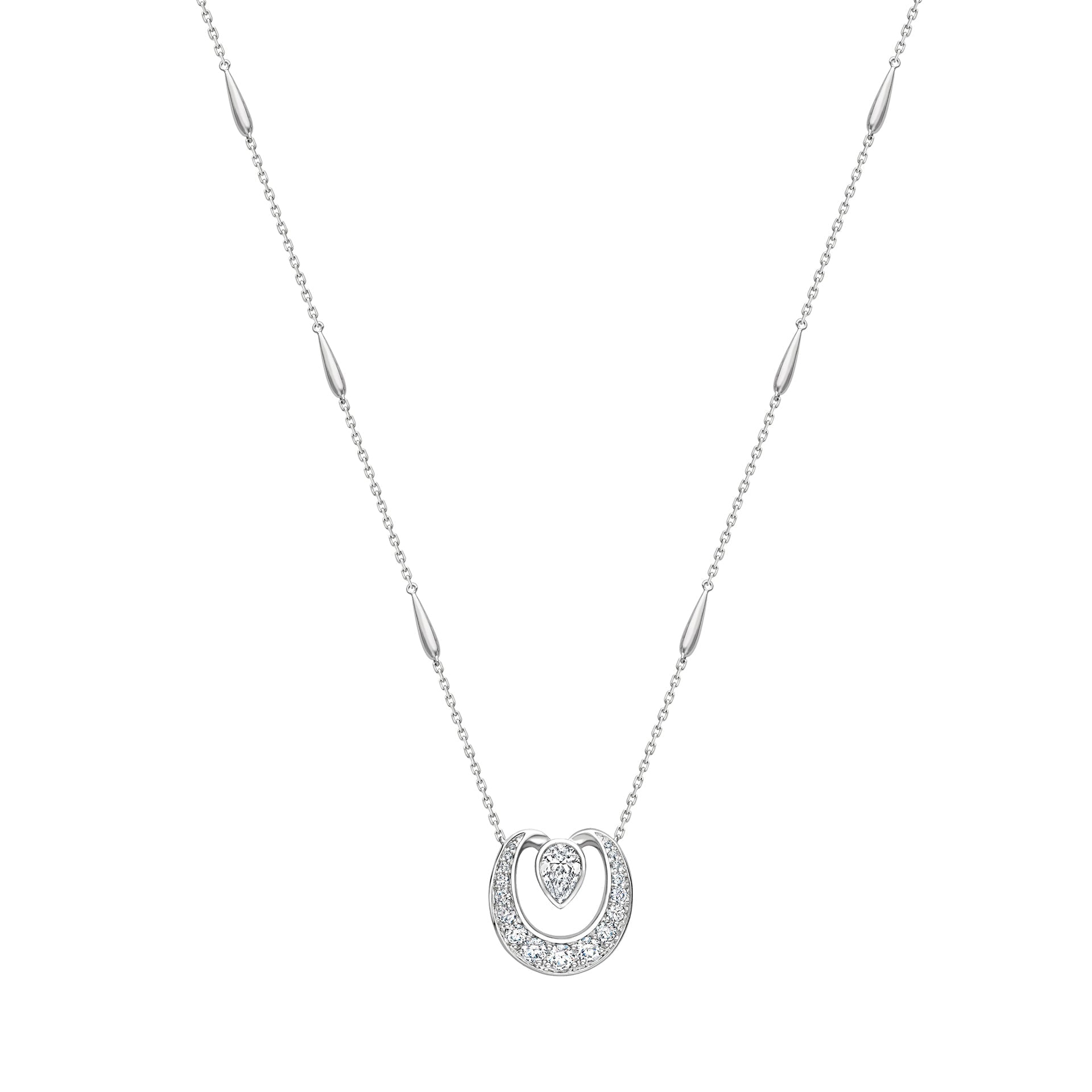 Lucky Platinum Diamond Horseshoe Pendant