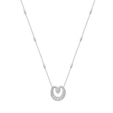 Lucky Platinum Diamond Horseshoe Pendant