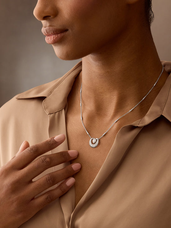 Lucky Diamond Horseshoe Pendant