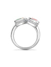 Beach Three Stone Sapphire Garnet Tsavorite Platinum Ring