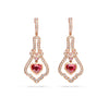 A Family Journey Venice Heart Ruby Rose Gold Earrings