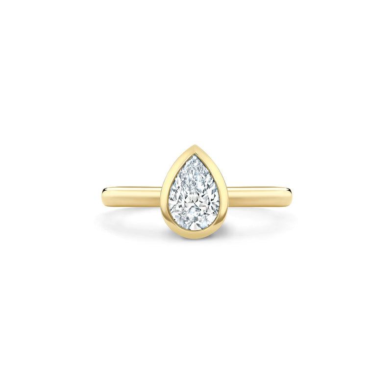 Florentine Pear Diamond Yellow Gold Ring