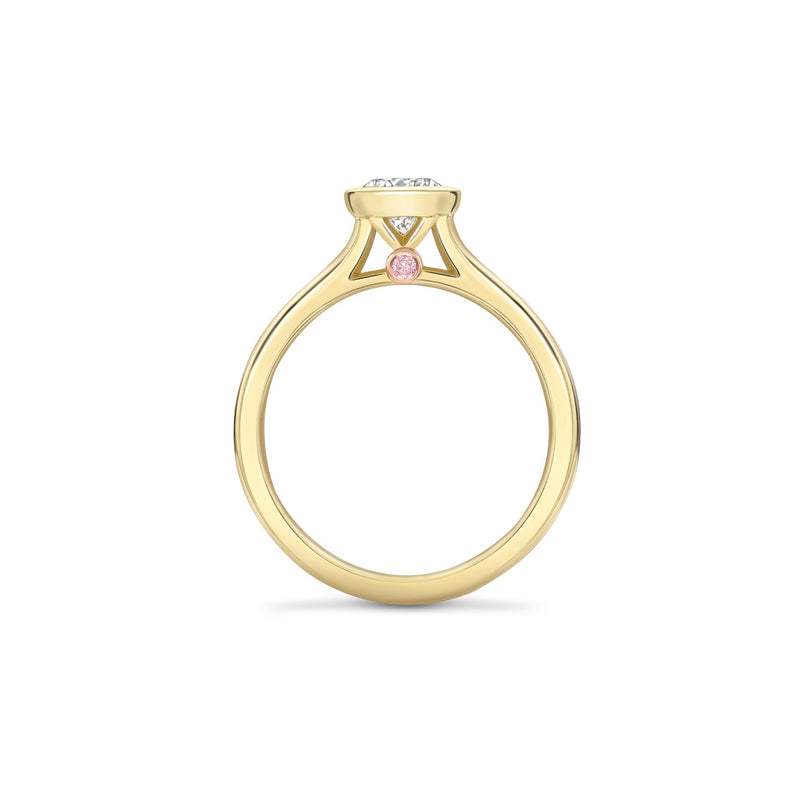 Florentine Pear Diamond Yellow Gold Ring