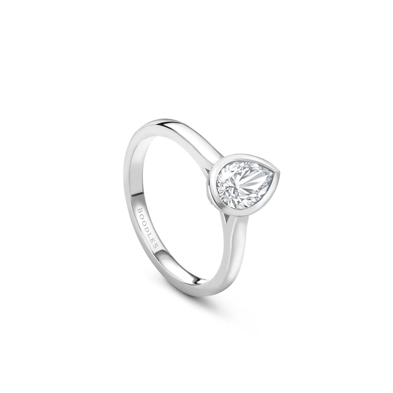 Florentine Pear Diamond Platinum Ring