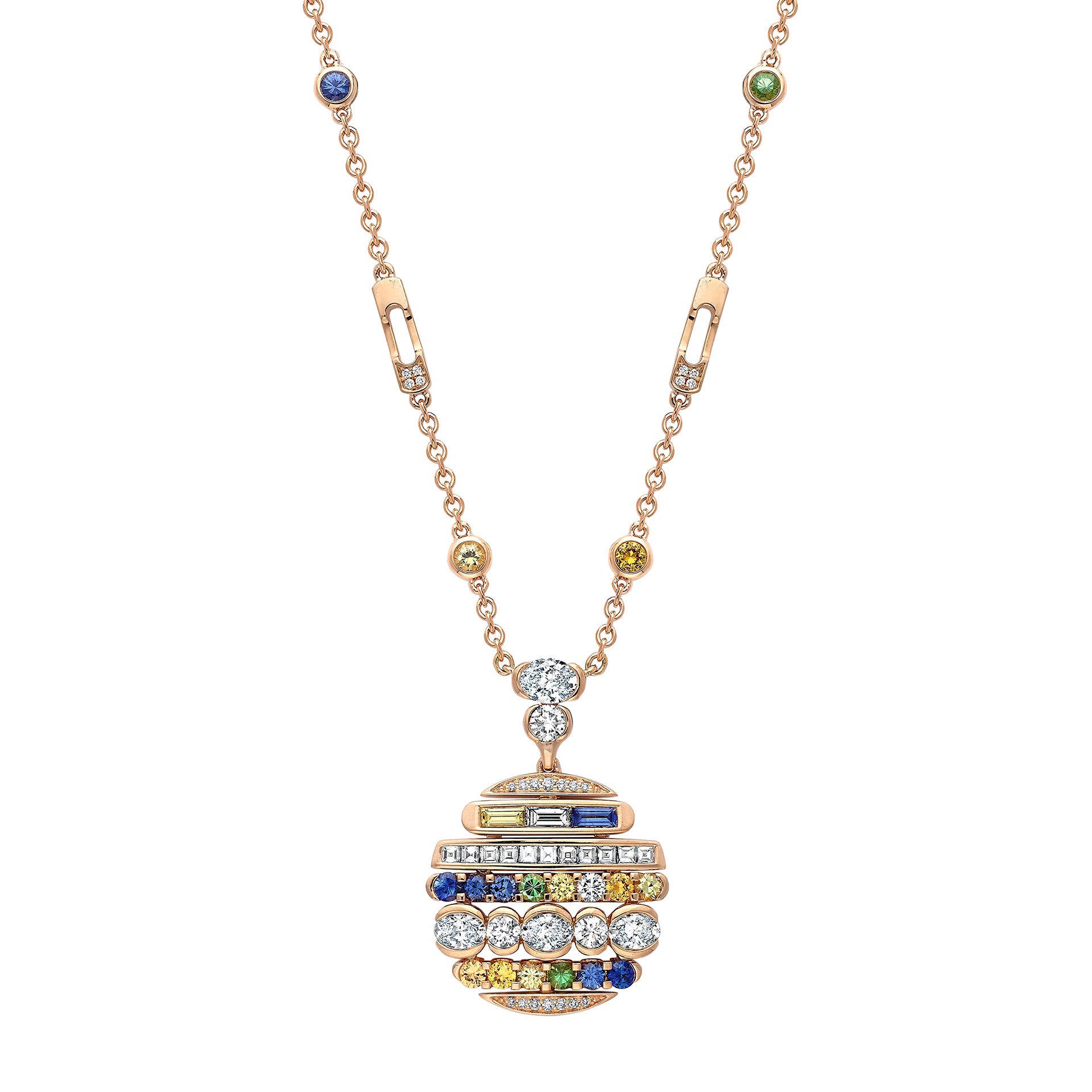 The National Gallery Play of Light Rose Gold Sapphire Pendant