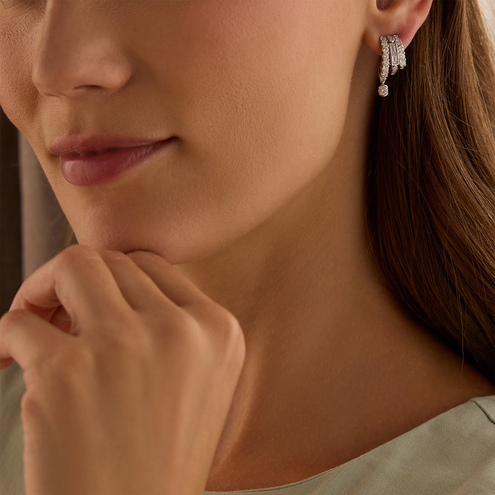 The National Gallery Play of Light Platinum Diamond Earrings