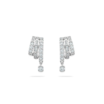 The National Gallery Play of Light Platinum Diamond Earrings