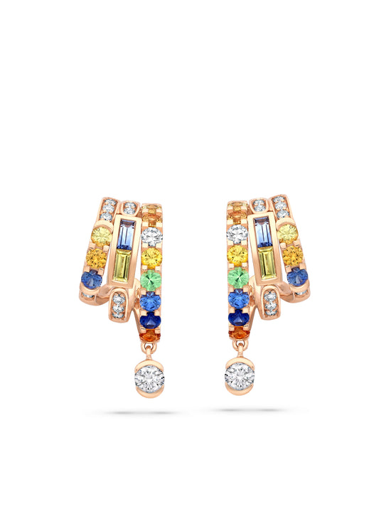 The National Gallery Play of Light Rose Gold Multi-Gem Earrings