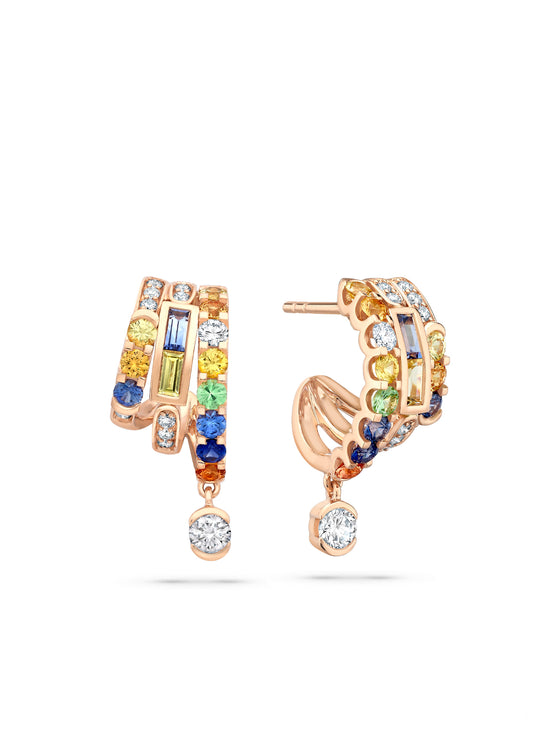 The National Gallery Play of Light Rose Gold Multi-Gem Earrings