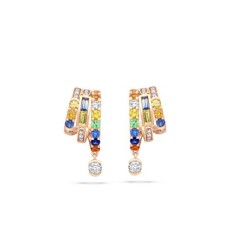 The National Gallery Play of Light Rose Gold Multi-Gem Earrings