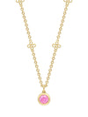 Beach Pink Sapphire Yellow Gold Pendant