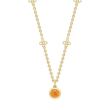 Beach Mandarin Garnet Yellow Gold Pendant