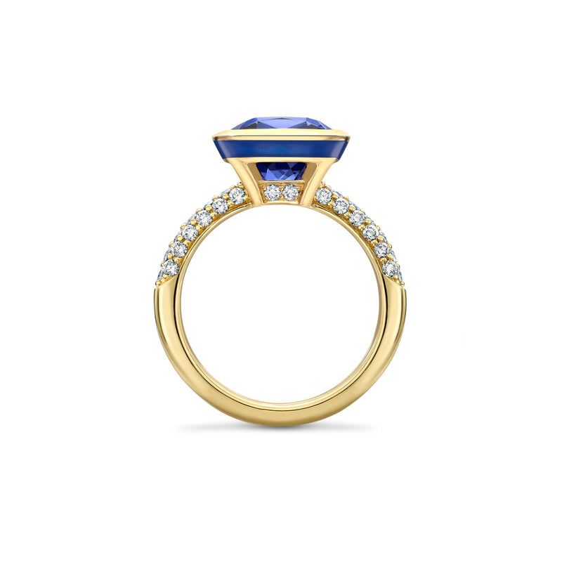 Florentine Dolce Vita Cushion Tanzanite Yellow Gold Ring