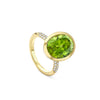 Florentine Dolce Vita Oval Peridot Yellow Gold Ring