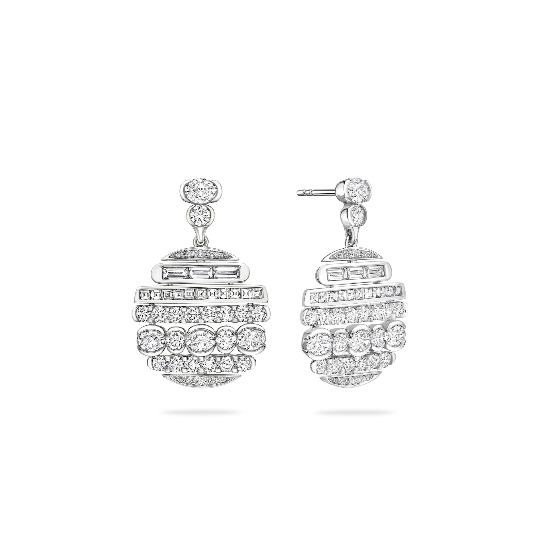The National Gallery Play of Light Platinum Earrings