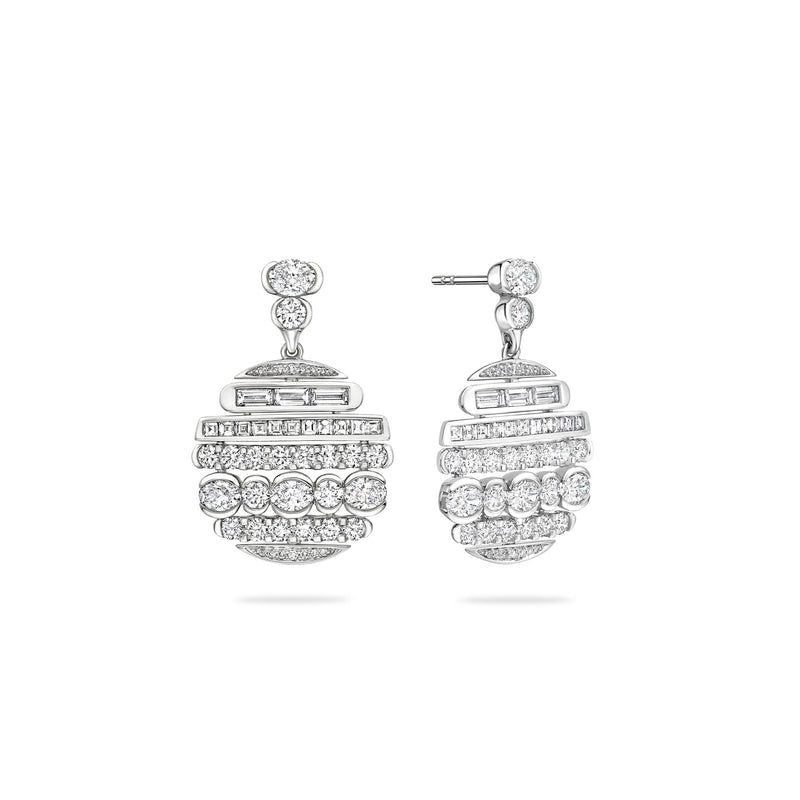 The National Gallery Play of Light Platinum Earrings