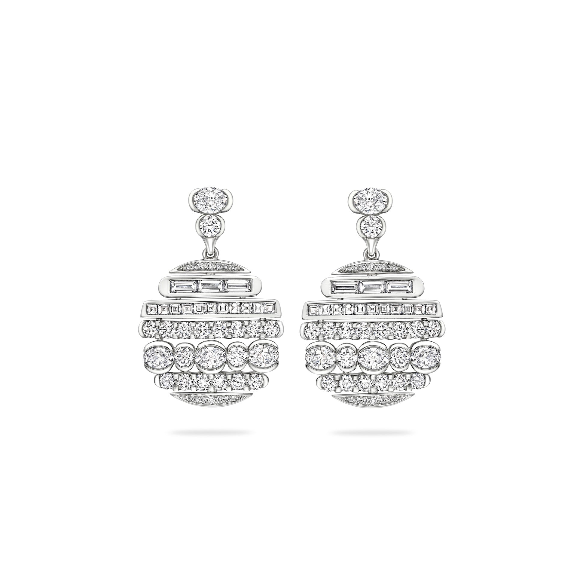 The National Gallery Play of Light Platinum Earrings