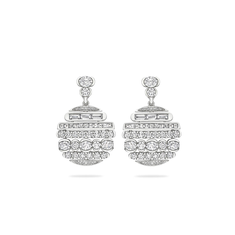 The National Gallery Play of Light Platinum Earrings