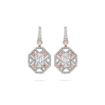 Fifth Avenue Platinum and Rose Gold Earrings