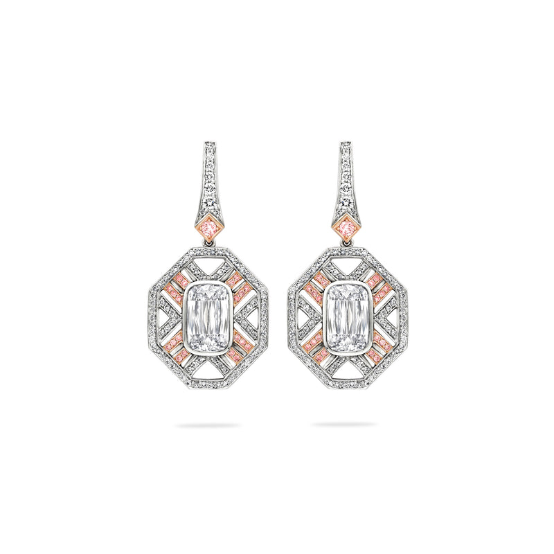 Fifth Avenue Platinum and Rose Gold Earrings