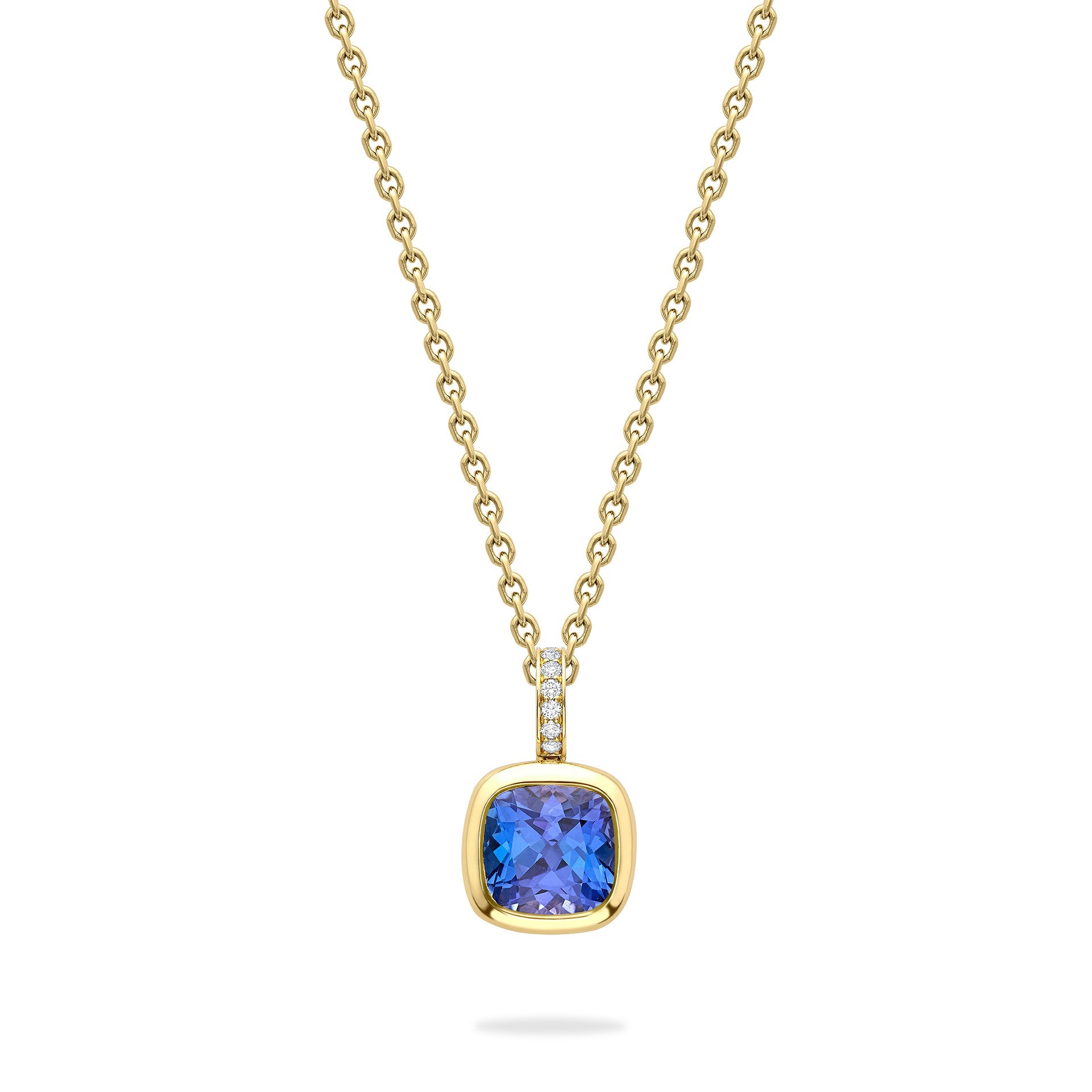 Florentine Dolce Vita Cushion Tanzanite Yellow Gold Pendant | Boodles