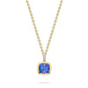 Florentine Dolce Vita Cushion Tanzanite Yellow Gold Pendant