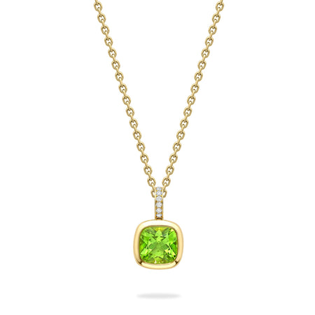 Florentine Dolce Vita Cushion Peridot Yellow Gold Pendant | Boodles