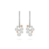 Raindance 25 Pink and White Diamond Platinum Drop Earrings
